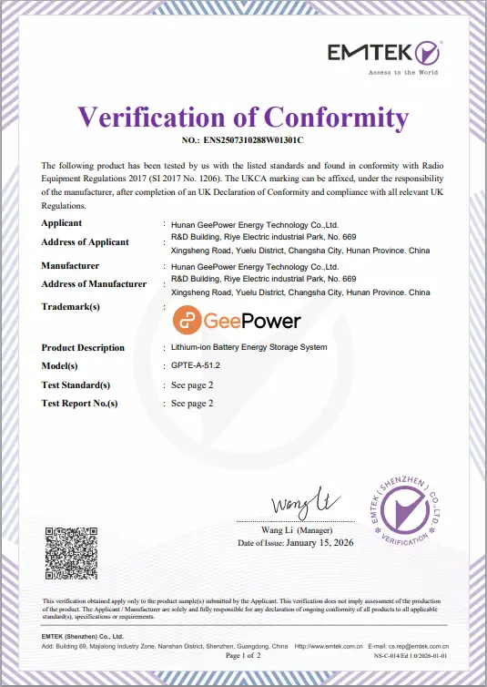 UKCA RED Certificate – GPTE-A-51.2